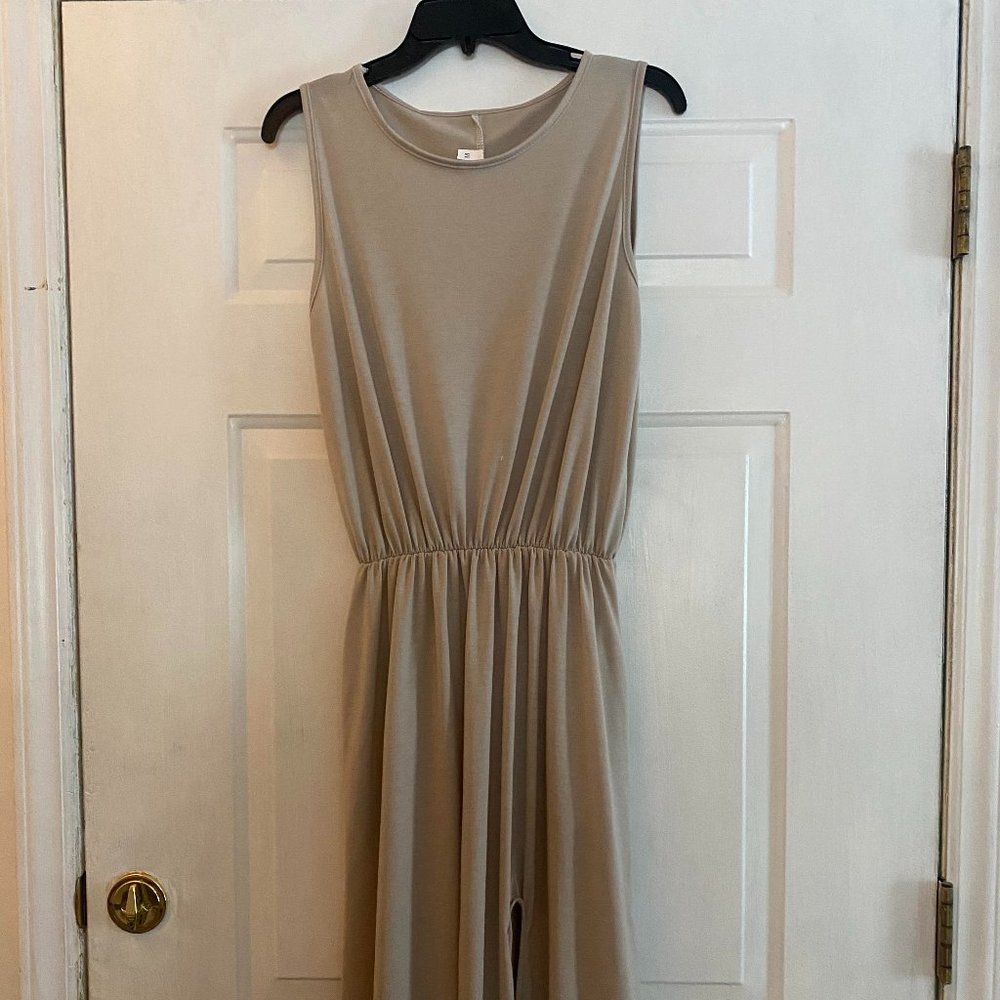 Tan Slit Dress